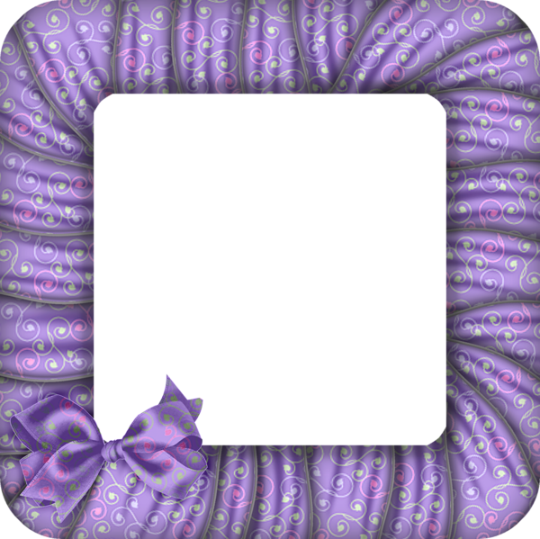 This png image - Large Transparent Purple Photo Frame PNG with Bow, is available for free download