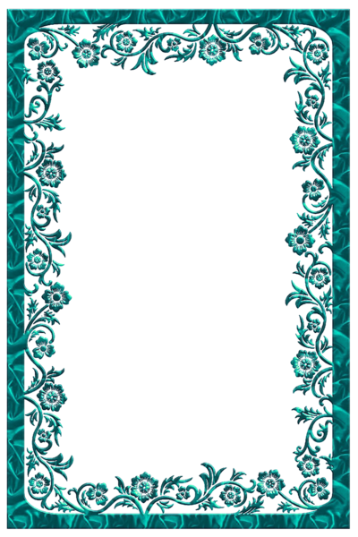 This png image - Large Turquoise Transparent Frame, is available for free download