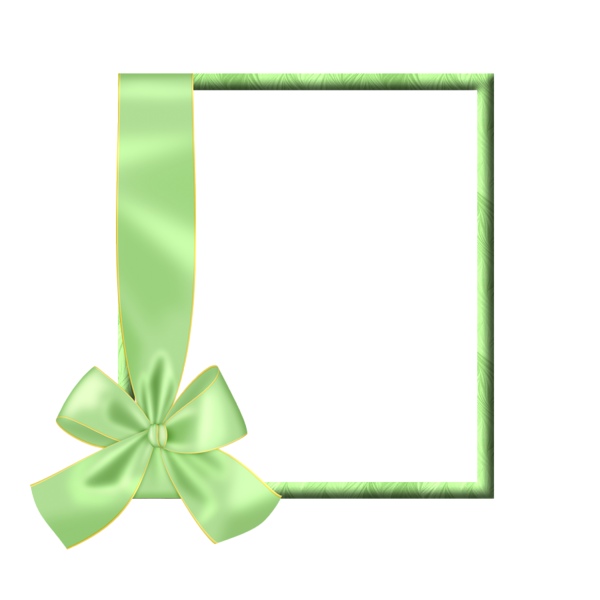 This png image - Light Green Transparent Frame with Bow, is available for free download