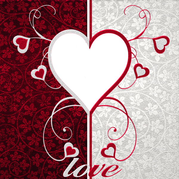 This png image - Love with Hearts PNG Photo Frame, is available for free download