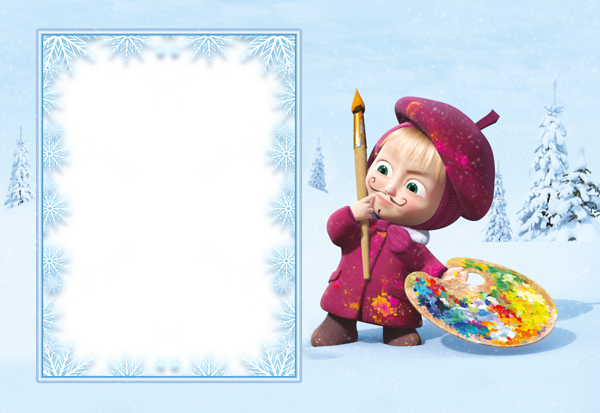This png image - Masha and the Bear Kids Snowy Transparent PNG Frame, is available for free download