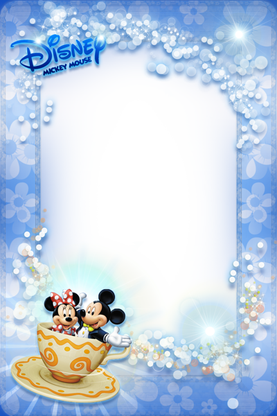 This png image - Mickey Mouse Blue Kids Photo Frame, is available for free download