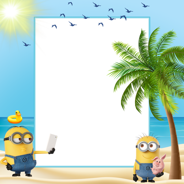 This png image - Minions Summer Kids Transparent Frame, is available for free download