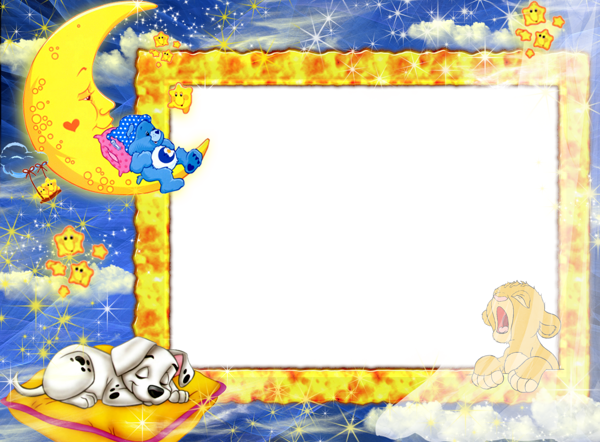 This png image - Night Baby PNG Photo Frame, is available for free download