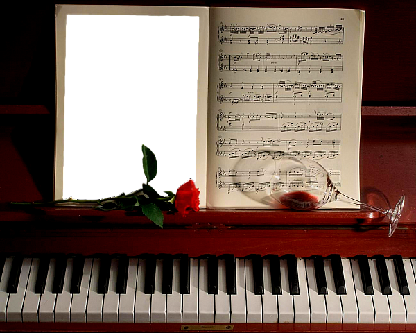 This png image - Photo Frame With Piano, is available for free download
