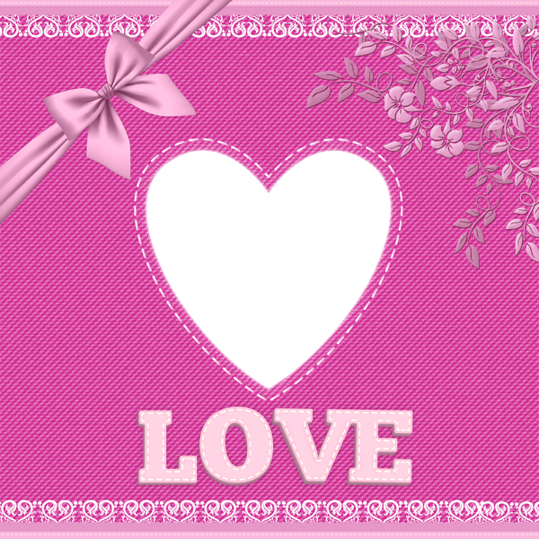 This png image - Pink Jeans Love Photo Frame, is available for free download