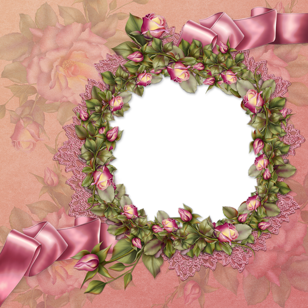 This png image - Pink PNG Photo Frame with Roses, is available for free download
