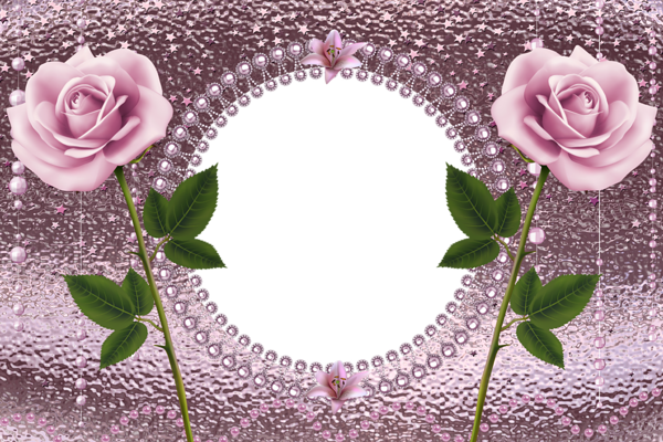 This png image - Pink PNG Transparent Frame with Pink Roses, is available for free download