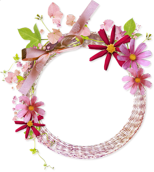 This png image - Pink Round Transparent Frame with Flowers, is available for free download