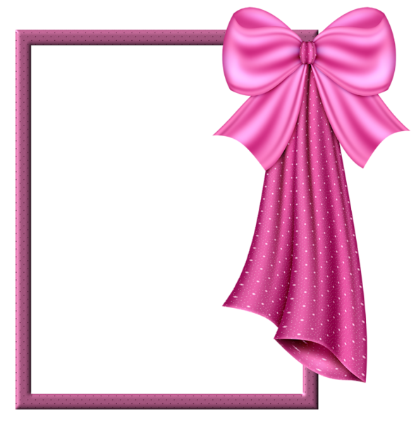 This png image - Pink Transparent Frame with Big Pink Bow, is available for free download