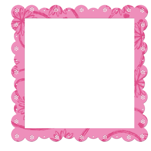 This png image - Pink Transparent Frame with Flowers Elements, is available for free download