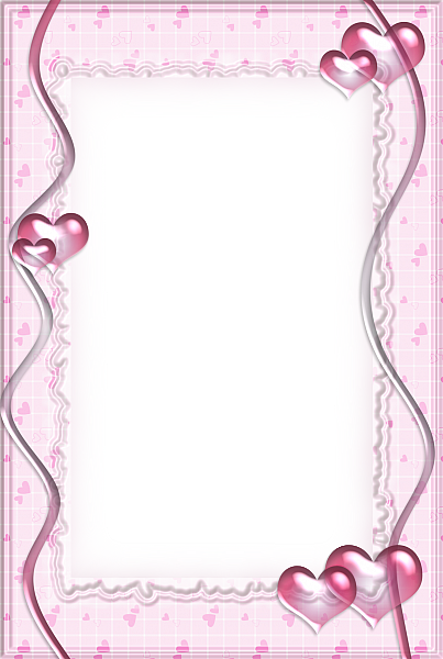 This png image - Pink Transparent Frame with Hearts, is available for free download