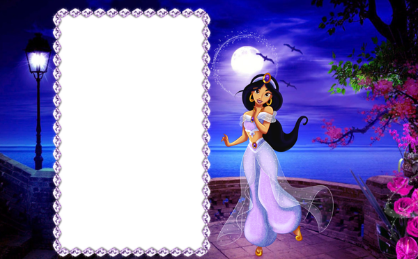 This png image - Princess Jasmine Night Kids PNG Frame, is available for free download
