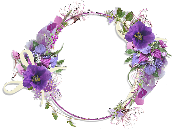 This png image - Purple Flower Round Frame, is available for free download