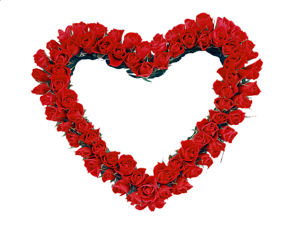 This png image - Red Heart Roses Transparent Frame, is available for free download