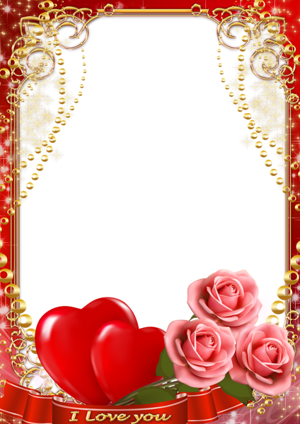 This png image - Red Hearts Transparent Frame, is available for free download
