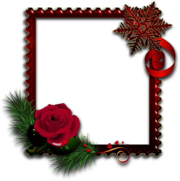 This png image - Red Photo Frame with Rose, is available for free download