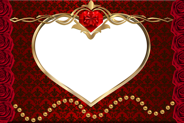This png image - Red Romantic Transparent PNG Frame, is available for free download