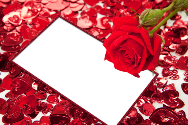 This png image - Red Roses and Hearts Transparent PNG Photo Frame, is available for free download