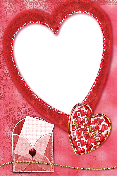 This png image - Red Transparent Frame with Red Heart and Love, is available for free download