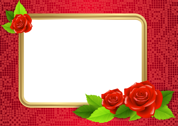 This png image - Red Transparent PNG Frame with Roses, is available for free download