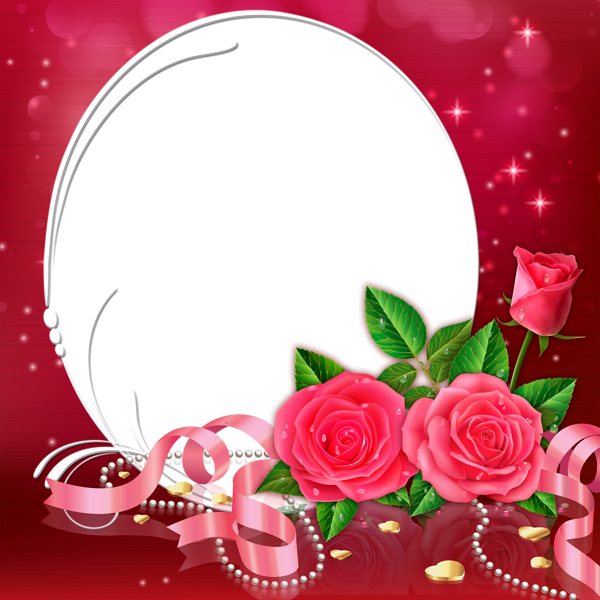 This png image - Romanitc PNG Frame with Roses, is available for free download