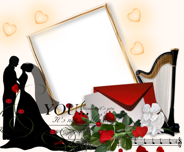 This png image - Romantic Wedding PNG Photo Frame, is available for free download