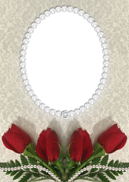 This png image - Roses and Pearls Transparent PNG Frame, is available for free download