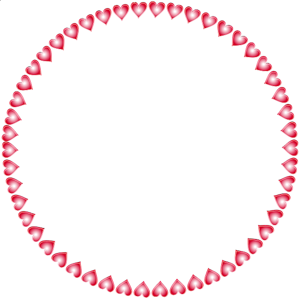 This png image - Round Transparent Frame Hearts, is available for free download