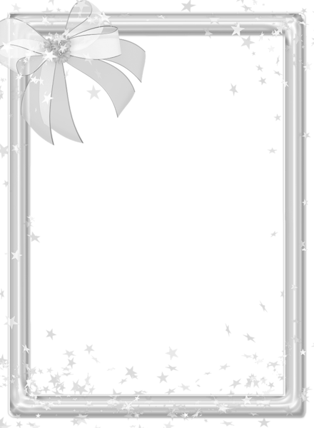 This png image - Silver Transparen PNG Photo Frame with Bow, is available for free download