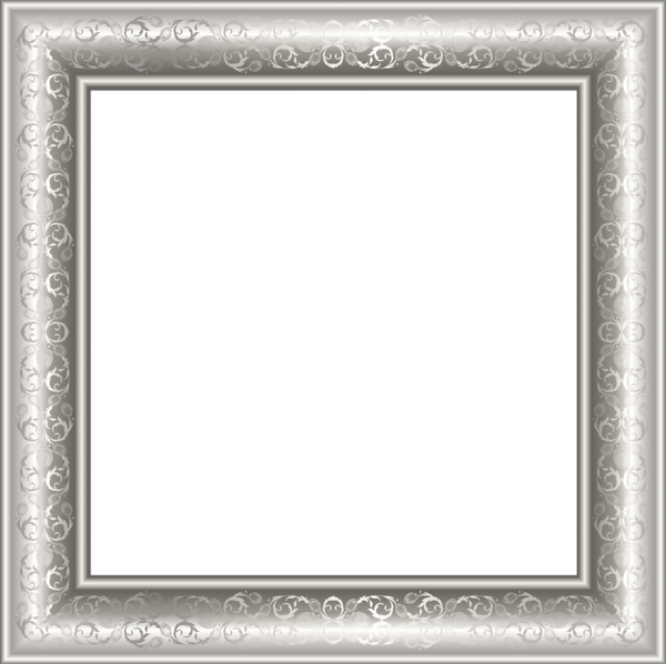 This png image - Silver Transparen PNG Photo Frame with Ornaments, is available for free download
