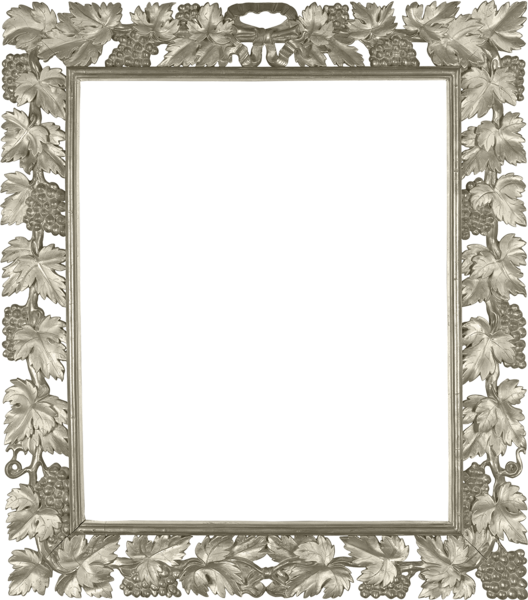 This png image - Silver Transparent PNG Photo Frame with Vine, is available for free download