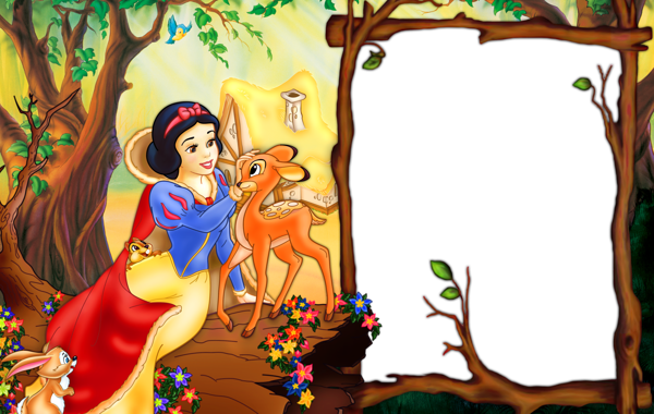 This png image - Snow White with Doe Transparent Kid Frame, is available for free download