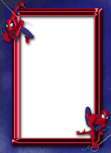 This png image - Spider Man Blue Kids Transparent Frame, is available for free download
