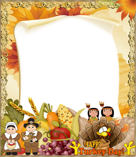 This png image - Thanksgiving PNG Photo Frame, is available for free download