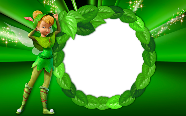 This png image - Tinkerbell Green Transparent Kids Frame, is available for free download