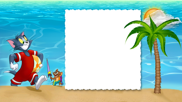 This png image - Tom and Jerry Summer PNG Kids Frame, is available for free download