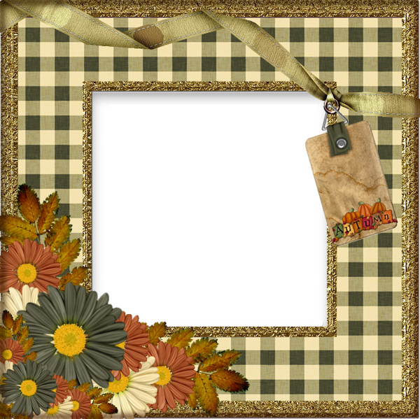This png image - Transparent Autumn with Flowers Photo Frame, is available for free download