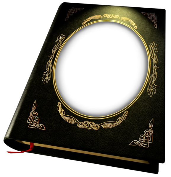 This png image - Transparent Black and Gold Book Frame, is available for free download
