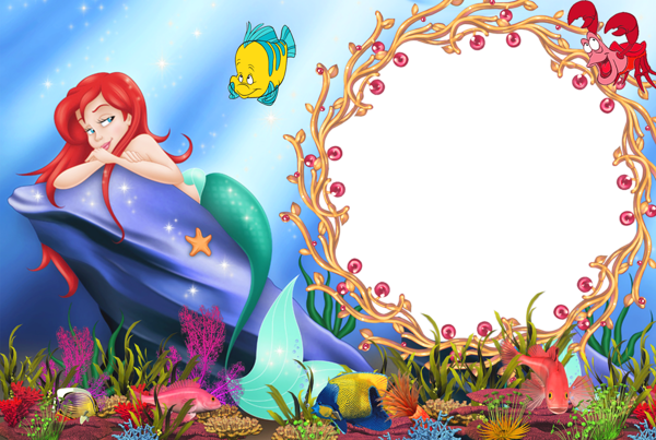 This png image - Transparent Blue Kids Frame Ariel, is available for free download