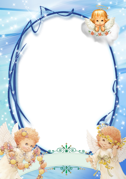 Transparent Blue PNG Frame with Angels | Gallery ... Transparent Blue PNG Frame with Angels | Gallery ...