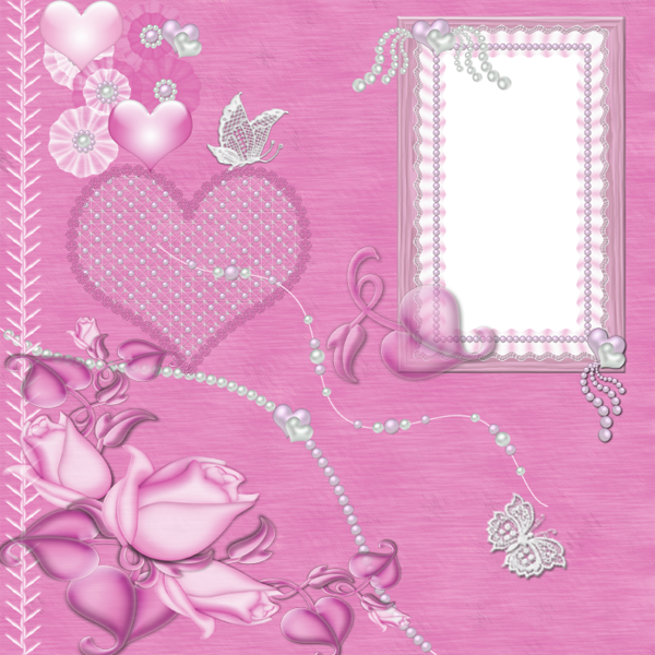 Transparent Cute Pink Frame | Gallery Yopriceville - High-Quality