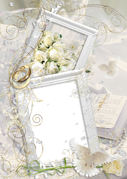 This png image - Transparent Delicate Nice Wedding Frame, is available for free download