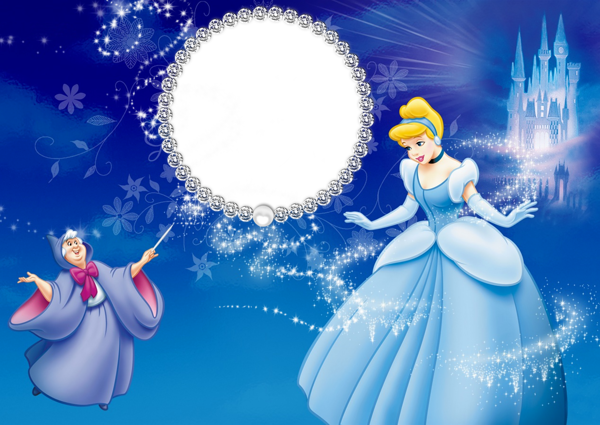 This png image - Transparent Diamonds Cinderella Kids PNG Photo Frame, is available for free download