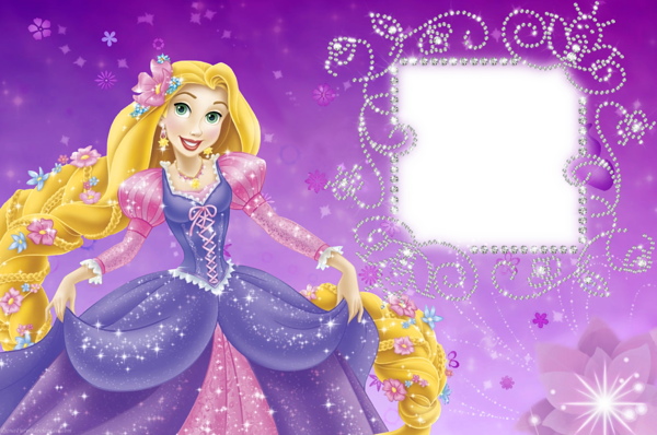 This png image - Transparent Diamonds Rapunzel Kids PNG Photo Frame, is available for free download