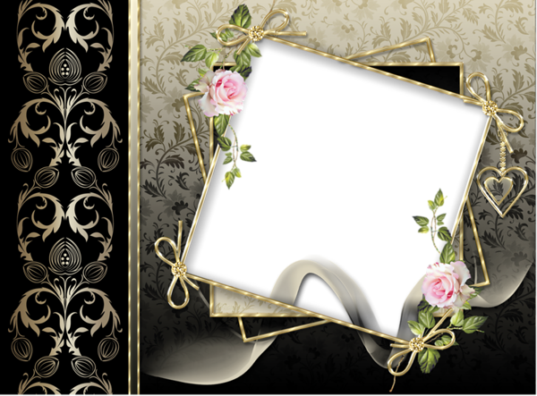 This png image - Transparent Elegant Black Gold PNG Photo Frame, is available for free download