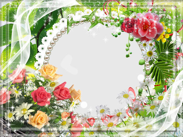 This png image - Transparent Flower Photo Frame, is available for free download
