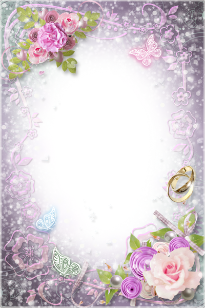 This png image - Transparent Flowers Wedding Frame, is available for free download