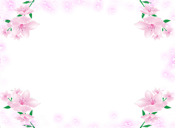 Transparent Frame with Pink Soft Flowers | Gallery Yopriceville - High
