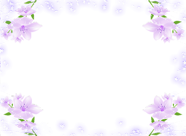 This png image - Transparent Frame with Purple Soft Flowers, is available for free download